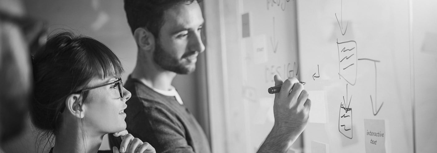 Working at white board